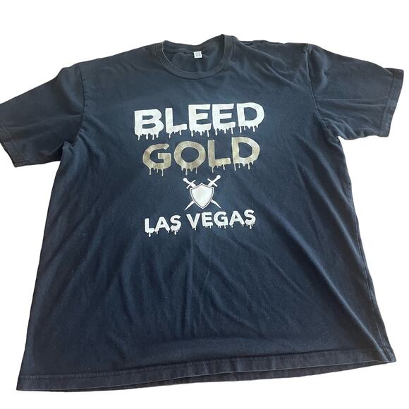 Bleed Gold Las Vegas Raiders Black T-Shirt-Size XL - Picture 1 of 5